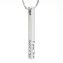 Engraved 4-Sided Stick Necklace