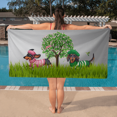 Luxury Dachshund Bath Towel – Soft, Breathable Custom Printed Gift for Sausage Dog Lovers