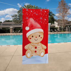 Gingerbread Santa Christmas Bath Towel – Soft, Breathable Holiday Towel for Everyday Comfort & Gifting