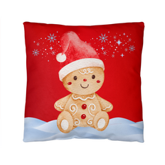 2-Sided Gingerbread Christmas Pillow – Festive Indoor/Outdoor Cushion for Holiday Cozy Vibes