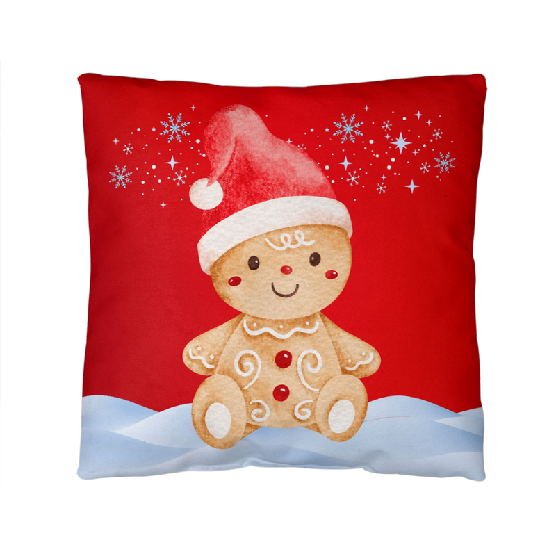 2-Sided Gingerbread Christmas Pillow – Festive Indoor/Outdoor Cushion for Holiday Cozy Vibes
