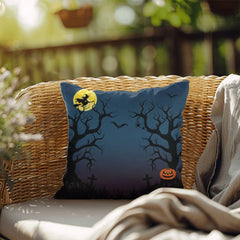 Haunted Night Full Moon Double-Sided Halloween Throw Pillow