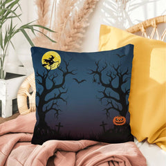 Haunted Night Full Moon Double-Sided Halloween Throw Pillow