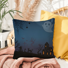 Haunted Night Double-Sided Halloween Throw Pillow