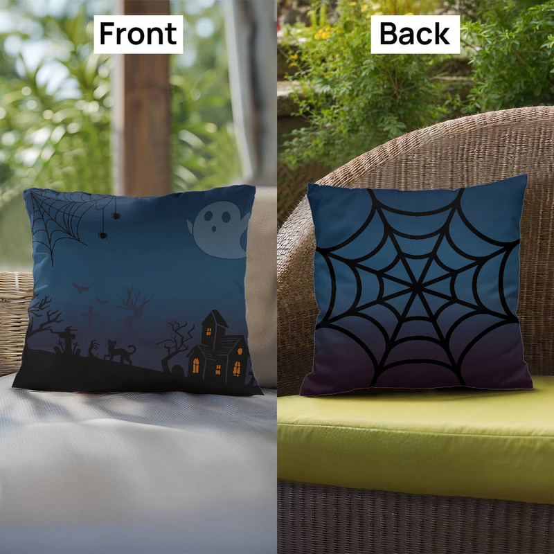 Haunted Night Double-Sided Halloween Throw Pillow