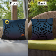 Haunted Night Full Moon Double-Sided Halloween Throw Pillow