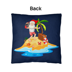 Fun Tropical Christmas Pillow – Beach Santa & Holiday Snowman | Reversible Waterproof Decoration for Home & Garden