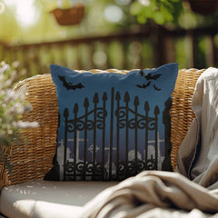 Haunted Night at the Cemetery Double-Sided Halloween Throw Pillow