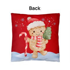 2-Sided Gingerbread Christmas Pillow – Festive Indoor/Outdoor Cushion for Holiday Cozy Vibes