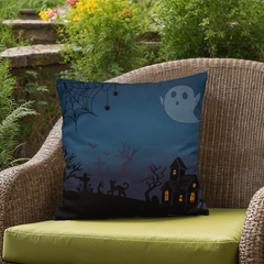 Haunted Night Double-Sided Halloween Throw Pillow