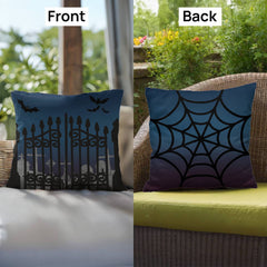 Haunted Night at the Cemetery Double-Sided Halloween Throw Pillow