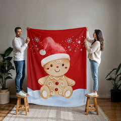 Gingerbread Santa Mink-Touch Christmas Blanket – Ultra Soft Holiday Fleece for Cozy Winter Nights