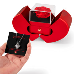 Eternal Rose & Forever Love Necklace Gift Set – Luxury Heart Box Keepsake