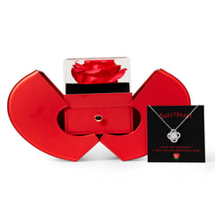 Eternal Rose & Forever Love Necklace Gift Set – Luxury Heart Box Keepsake
