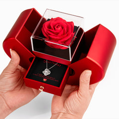 Eternal Rose & Forever Love Necklace Gift Set – Luxury Heart Box Keepsake