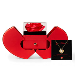 Eternal Rose & Forever Love Necklace Gift Set – Luxury Heart Box Keepsake