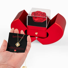 Eternal Rose & Forever Love Necklace Gift Set – Luxury Heart Box Keepsake