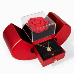 Eternal Rose & Forever Love Necklace Gift Set – Luxury Heart Box Keepsake